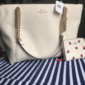 Coach tote with lady bug wallet